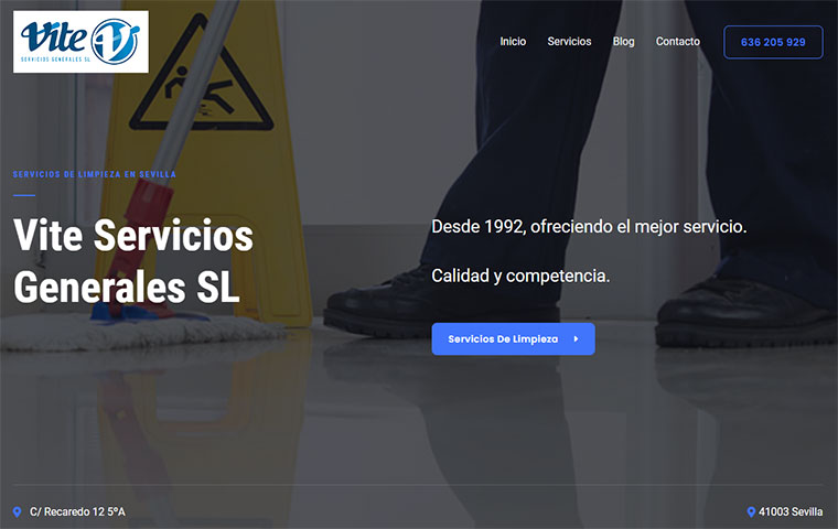 nuevo sitio web Vite Servicios Generales SL
